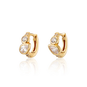 Scream Pretty x Hannah Martin Gold Toi Et Moi Huggie Earrings