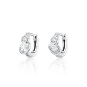 Scream Pretty x Hannah Martin Silver Toi Et Moi Huggie Earrings