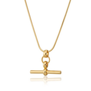 Scream Pretty x Kelly Springham Gold T-Bar Necklace with Snake Chain