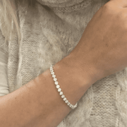 Silver And Diamond Rubover Tennis Bracelet