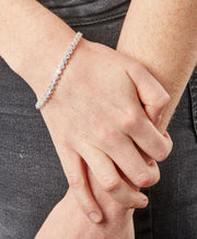 Silver And Diamond Rubover Tennis Bracelet