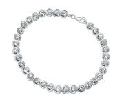 Silver And Diamond Rubover Tennis Bracelet