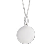 Sterling Silver Birthstone Charm Disc Necklace - Free Engraving And Won't Tarnish