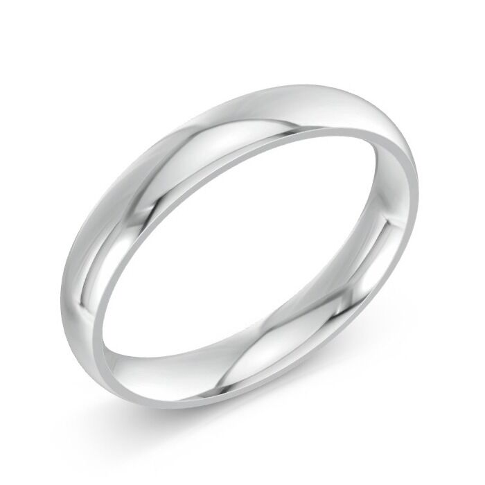 Men's White Court Wedding Ring