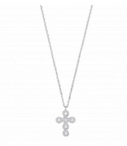 Silver sparkley dainty cross necklace pendant