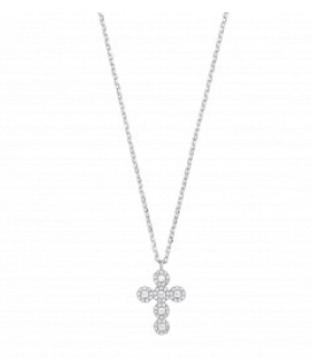 Silver sparkley dainty cross necklace pendant