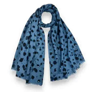 Spotty Print Of Medium Weight Scarf Blue