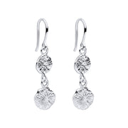 Spray Textured Discs Drop Earrings