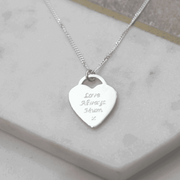Sterling Silver Lock Heart Necklace Mrs Hinch Style Heart Necklace
