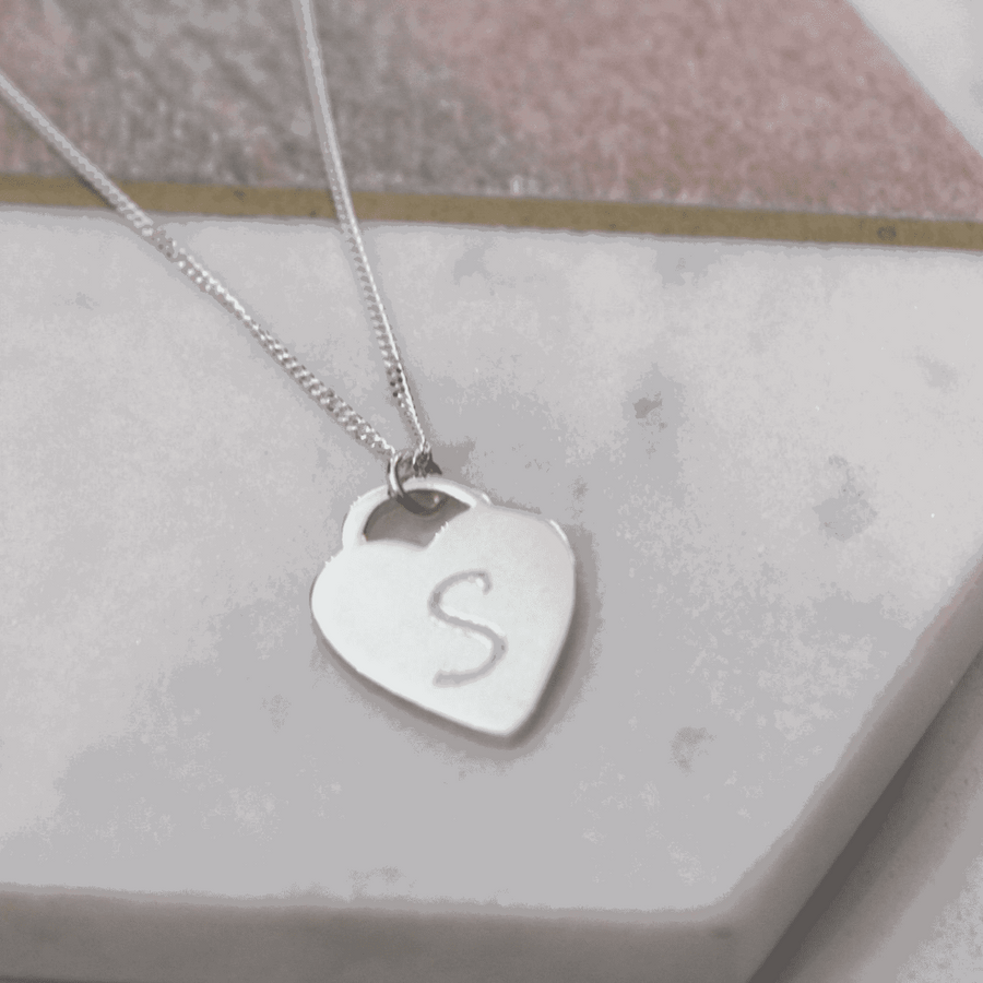 Sterling Silver Lock Heart Necklace Mrs Hinch Style Heart Necklace