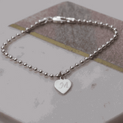 Sterling Silver Stacking Gappy Ball Bracelet And Heart And Star Charm Personalised