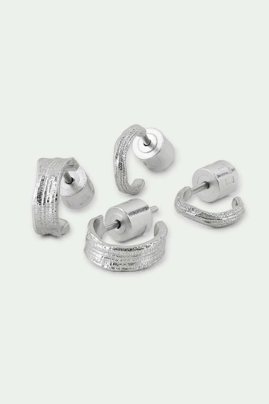 Tutti Silver Contour Earring Set