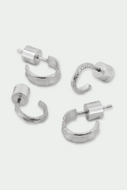 Tutti Silver Contour Earring Set