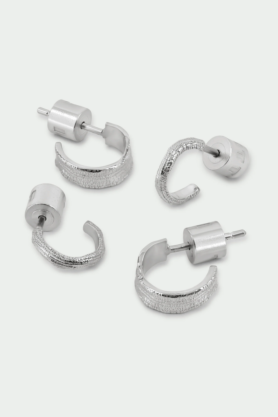 Tutti Silver Contour Earring Set