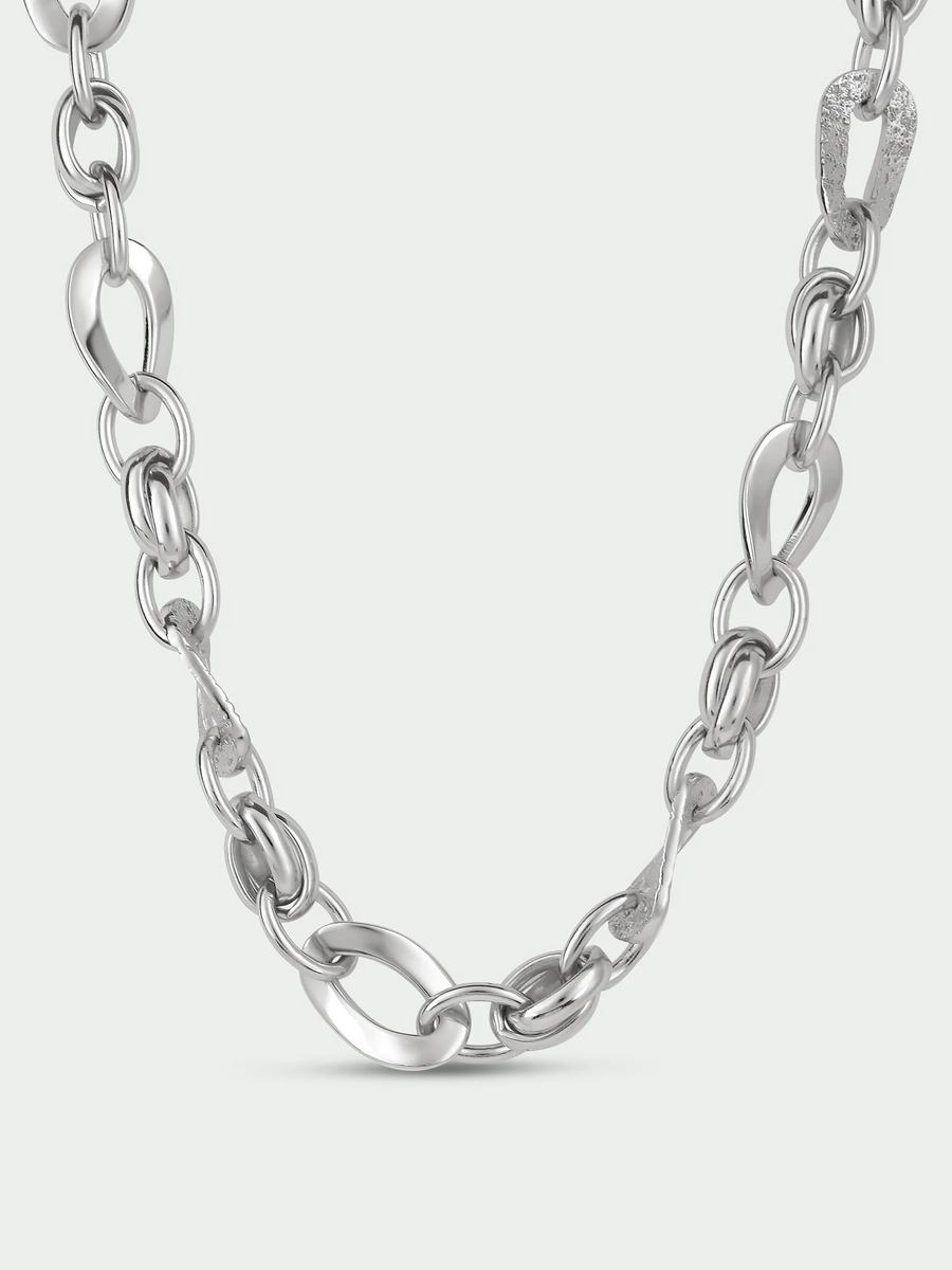 Tutti Silver Wave Chain Necklace