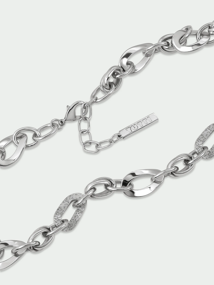Tutti Silver Wave Chain Necklace