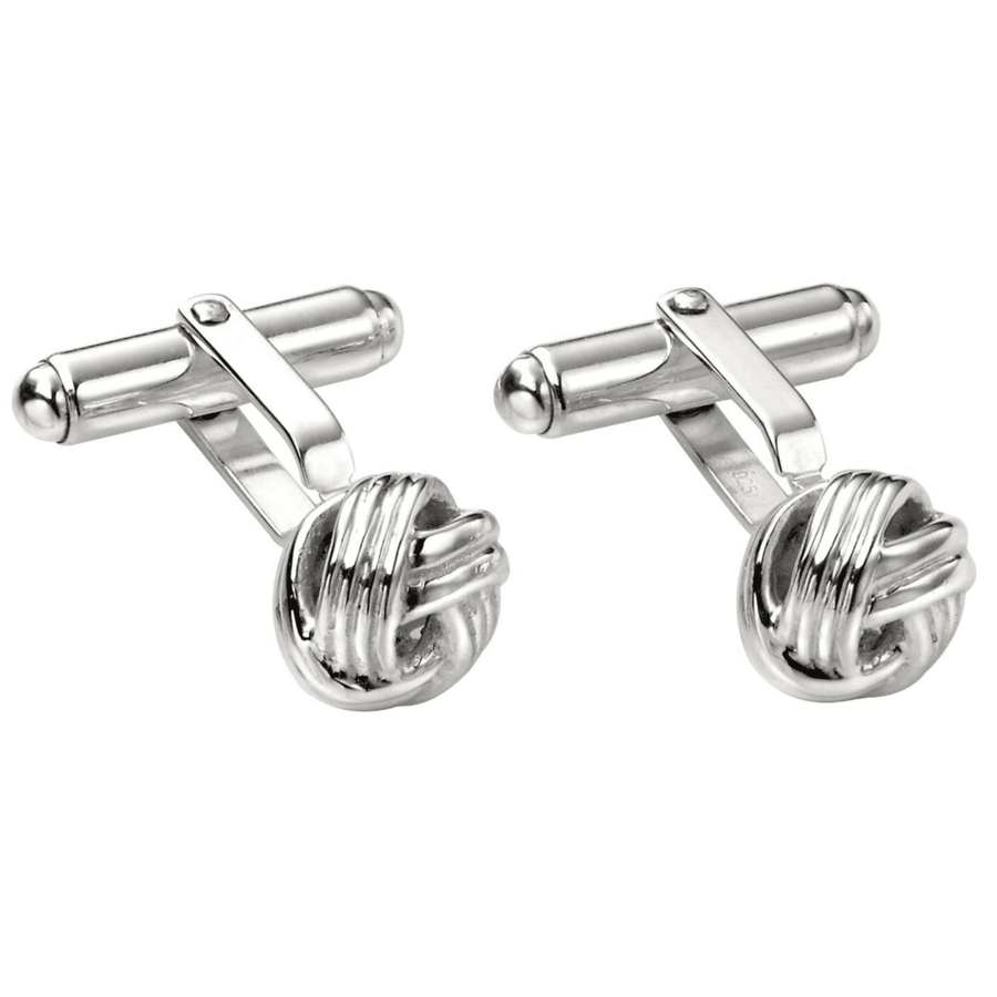 Tie The Knot Silver Cufflinks