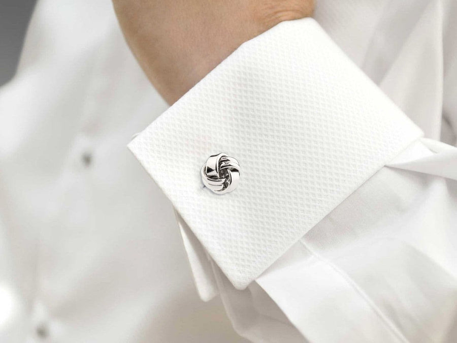 Tie The Knot Silver Cufflinks