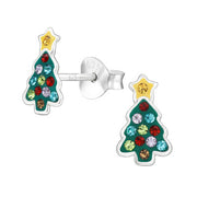 MainlySilver Children's Christmas Tree Stud Earrings