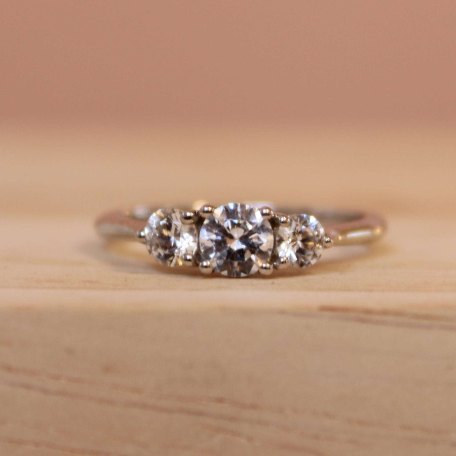 Platinum And Diamond Trilogy Engagement Ring With 3 Claw Shoulders