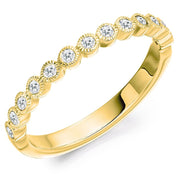 Vintage Bubble Diamond Yellow Gold Wedding Ring | 0.25ct G/H SI Diamonds