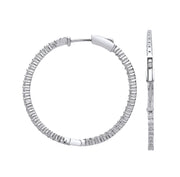 Sterling Silver CZ Claw Set Hoop Earrings