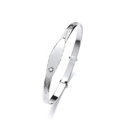 Silver Children's CZ Expandable ID Bangle