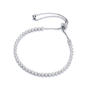 Sterling Silver CZ Adjustable Tennis Bracelet