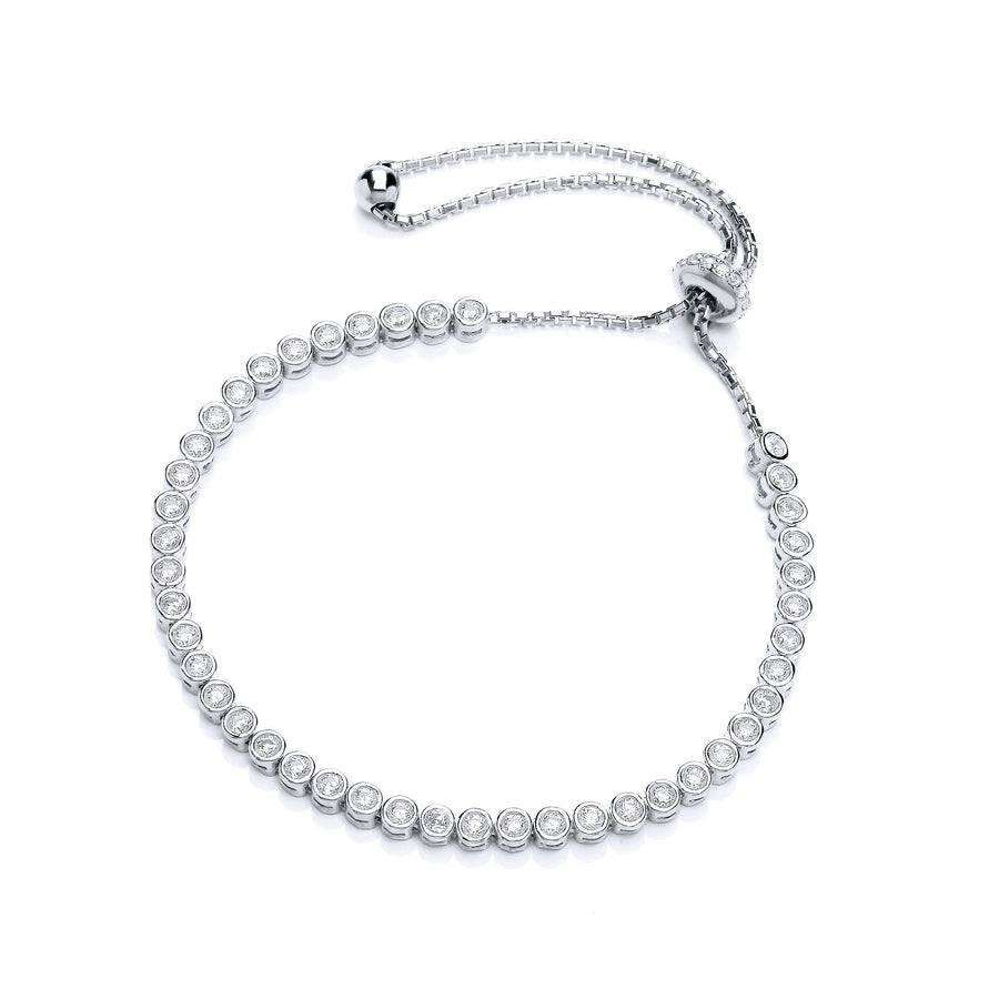 Sterling Silver CZ Adjustable Tennis Bracelet