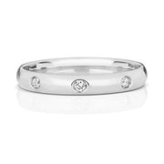 Past, Present & Future Diamond Wedding Ring | 3 Diamond 2mm Band