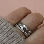 Wide Blossoming Floral Engraved Ring